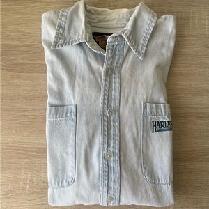 Vintage Harley-Davidson Light Blue Denim Shirt